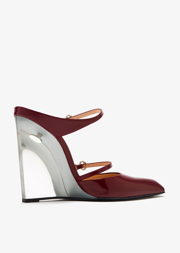 Gucci Christy wedge mules for Women - Burgundy in UAE