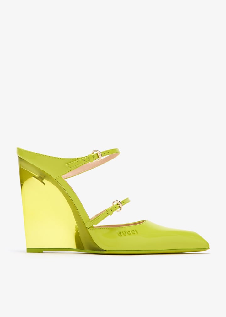 Gucci Christy 110 wedge mules for Women - Green in UAE