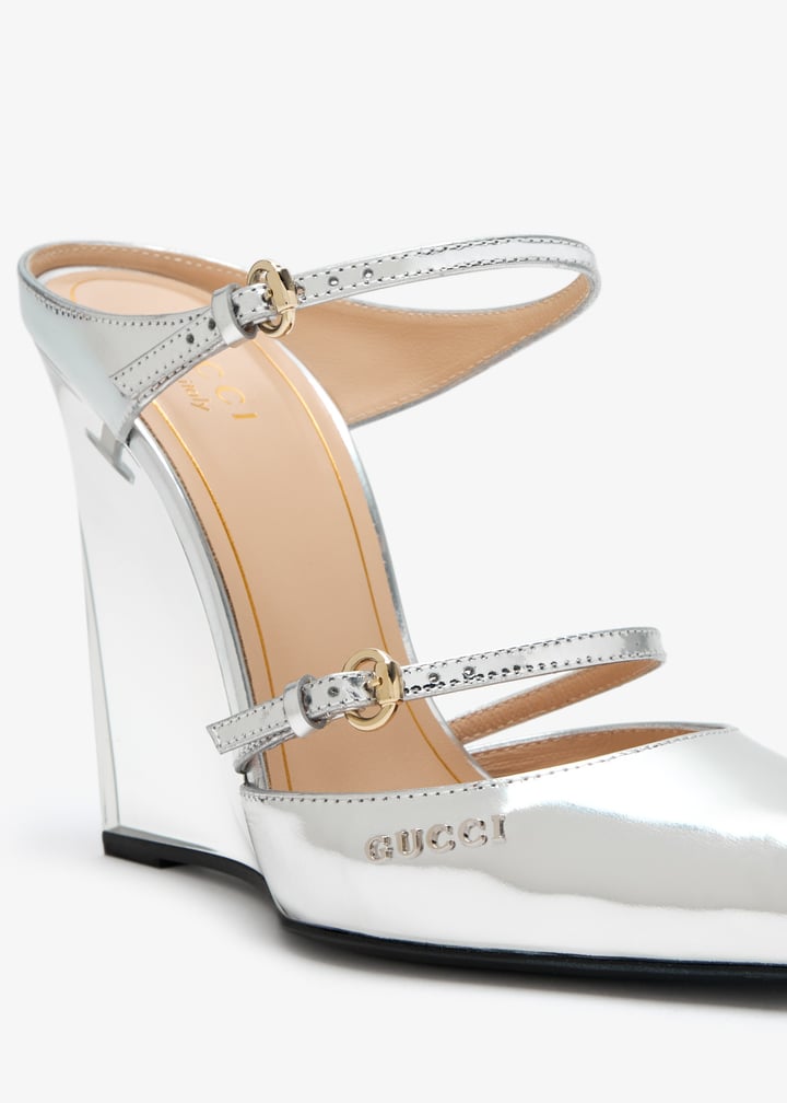 Gucci Christy wedge mules for Women - Silver in UAE | Level