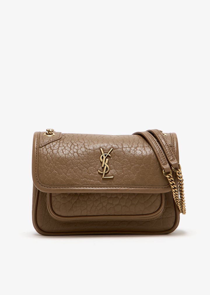 【関税&送料込】Saint Laurent Brown Leather Mini Bag Saint Laurent - Mini Toy Brown Leather Shopping Bag
