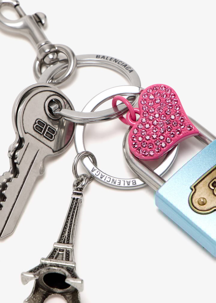 【関税＆送料込み】Balenciaga Keychain With Lock And Heart Keychain with lock and heart of crystals – Lord & Taylor