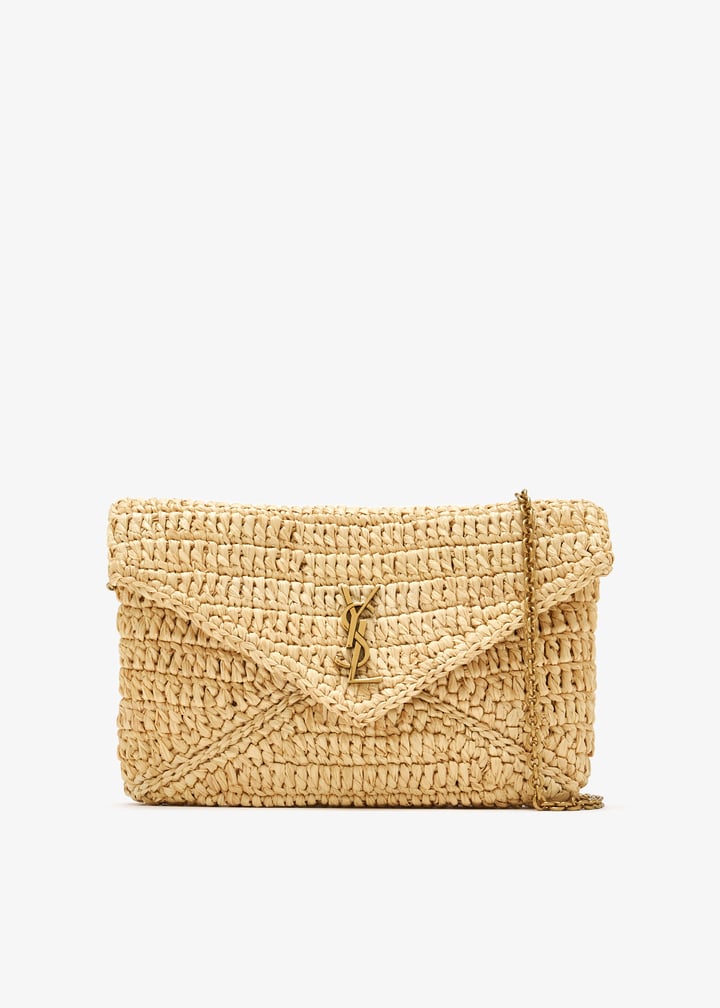 Saint Laurent Cassandre chain pouch for Women - Beige in UAE
