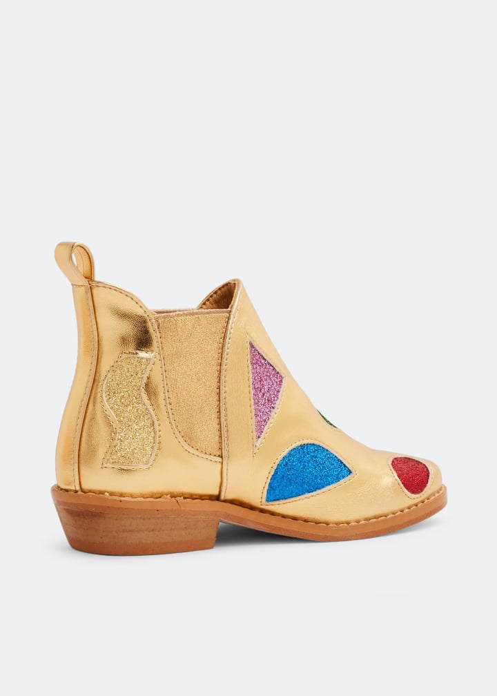 Stellaページ Stella McCartney Glitter Chelsea boots for Girl - Gold in