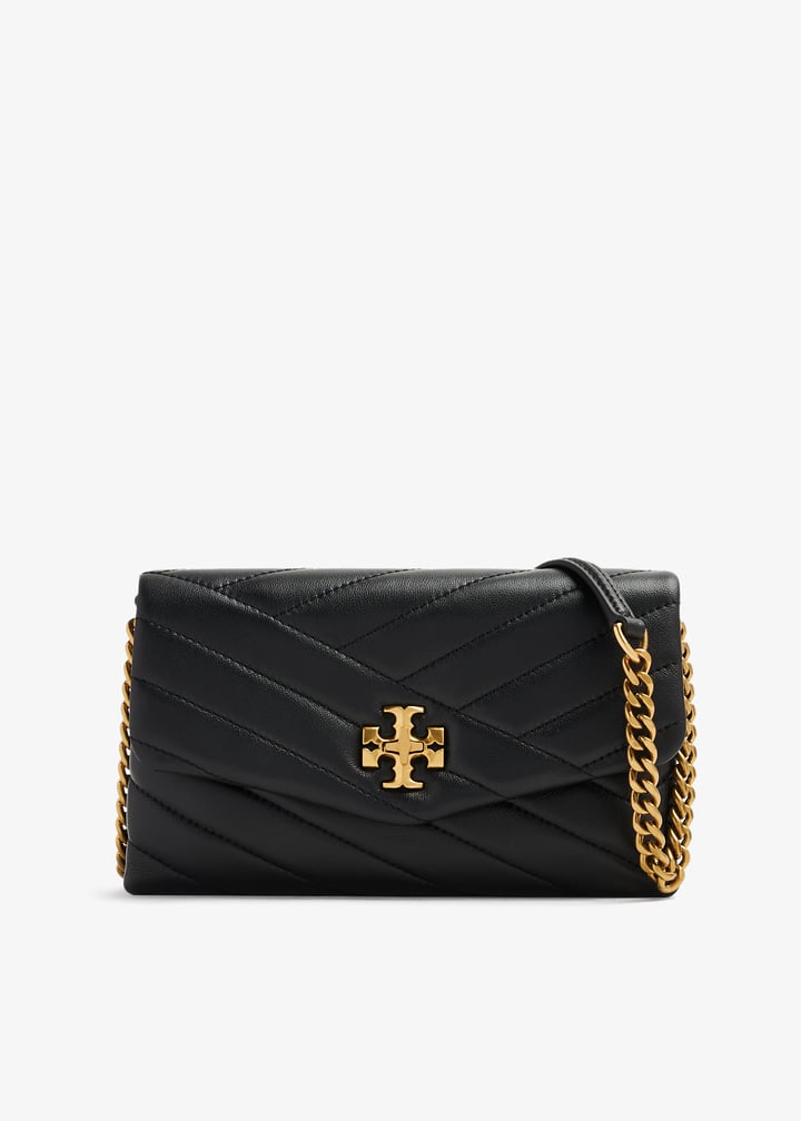 Tory Burch Kira chevron chain wallet for Women - Black in USA