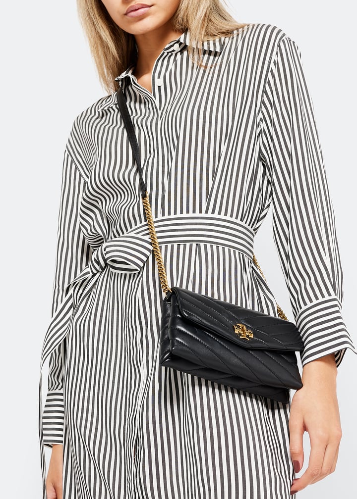 Tory Burch Kira chevron chain wallet for Women - Black in USA