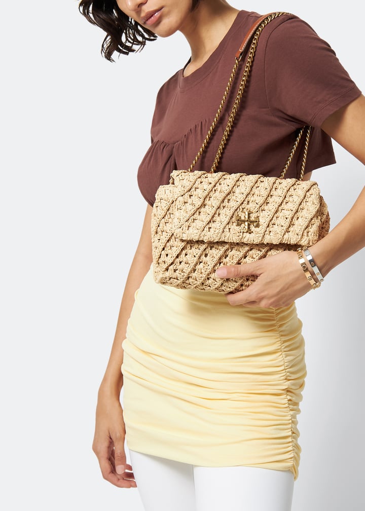 トートバッグ TORY BURCH Beige Leather Small Kira Shoulder Bag Kira Tote Bag: Women's Designer Tote Bags | Tory Burch