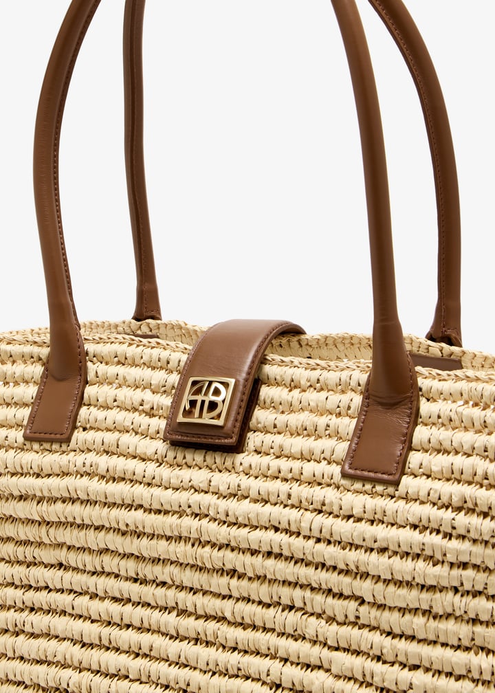 トートバッグ Anine Bing Cabas Lou Monogramme - Leather - Beige Anine Bing Cabas Lou Monogramme - Leather - Beige Neutrals