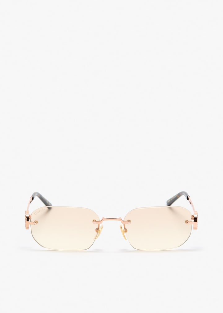 Gucci Rimless rectangular sunglasses for Women - Rose Gold in UAE ...