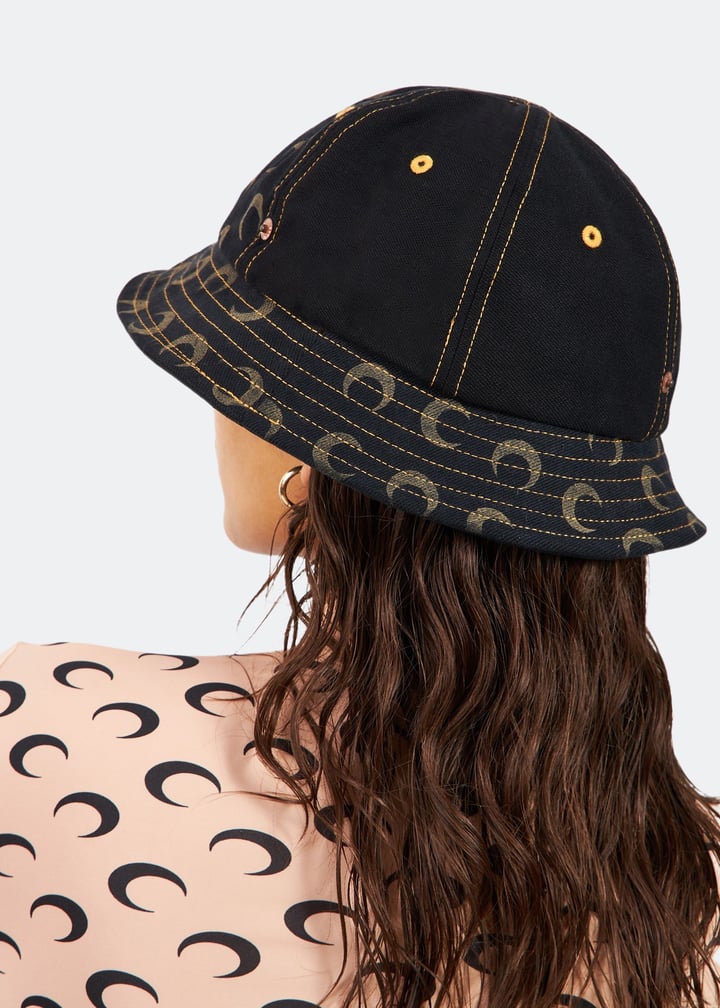 Marine Serre Denim bell hat for Women - Black in USA | Level  display picture 1