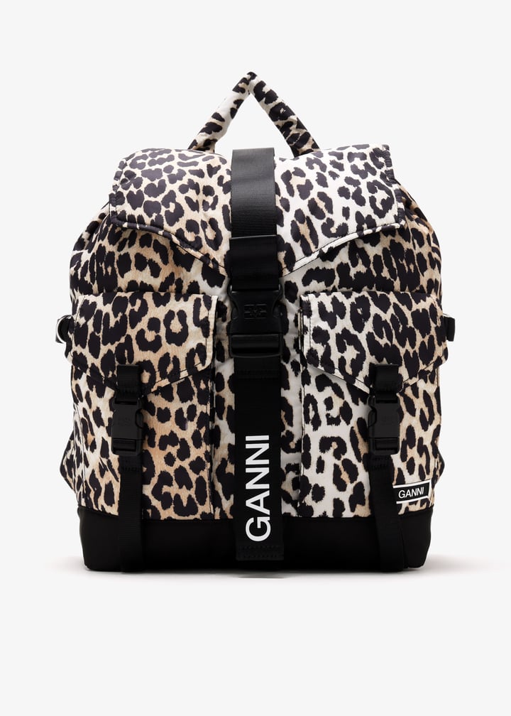 GANNI　Recycled Tech Backpack 　レオパード 美品 GANNI Women's Recycled Tech Backpack in Leopard GANNI