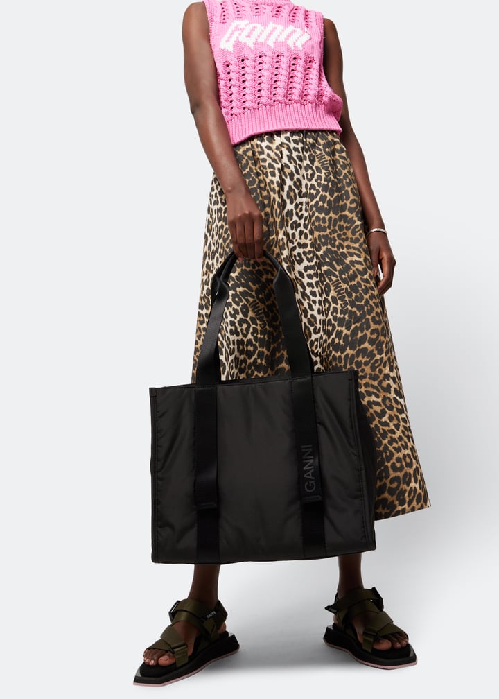 Ganni Medium Tech tote bag for Women - Black in UAE | Level