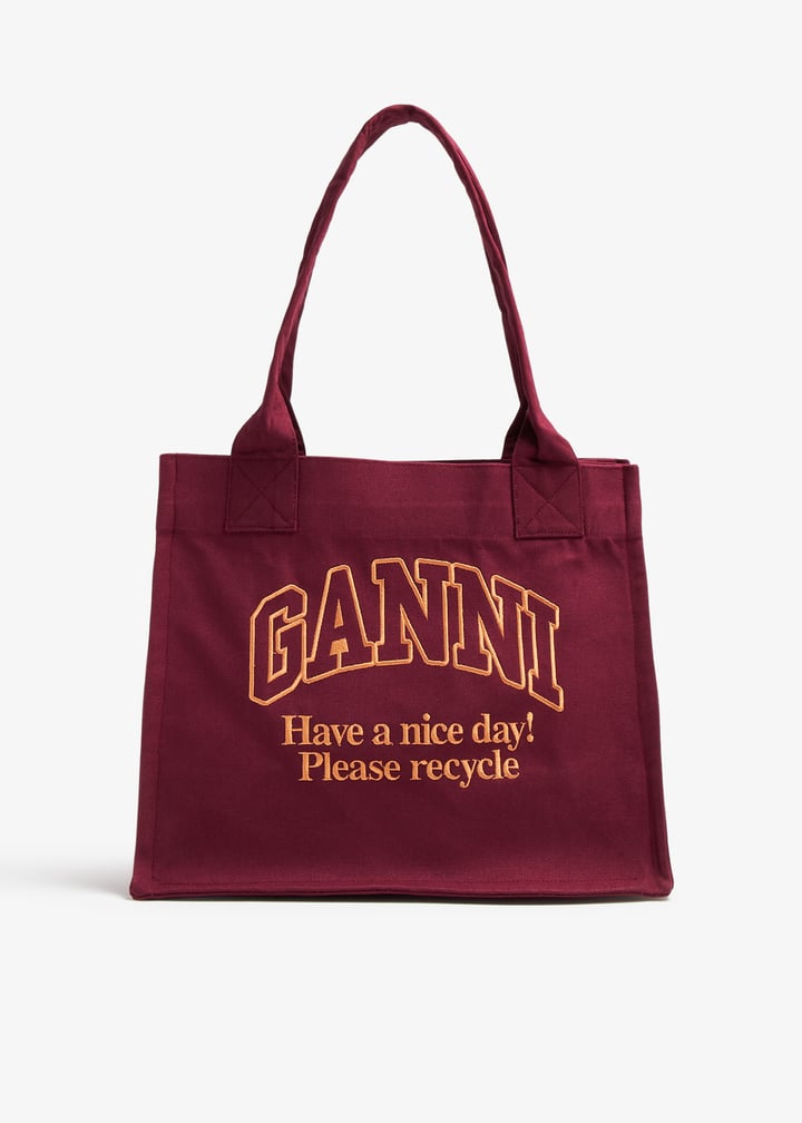 Ganni Large easy shopper tote bag for Women - Burgundy in Ganni Large easy shopper tote bag for Women - Burgundy in
