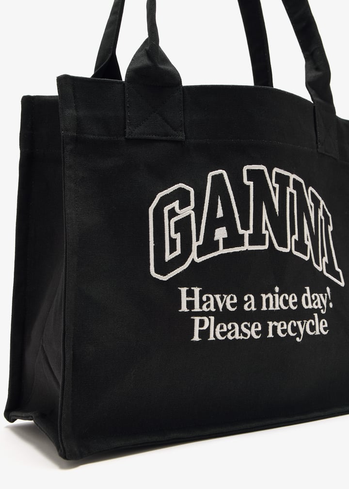 Ganni Large easy shopper tote bag for Women - Black in UAE