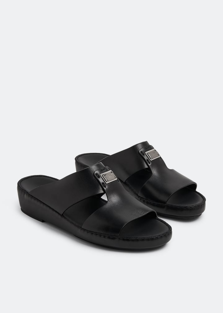 Dolce&Gabbana Leather sandals for Men - Black in UAE | Level Dolce&Gabbana Leather sandals for Men - Black in UAE | Level