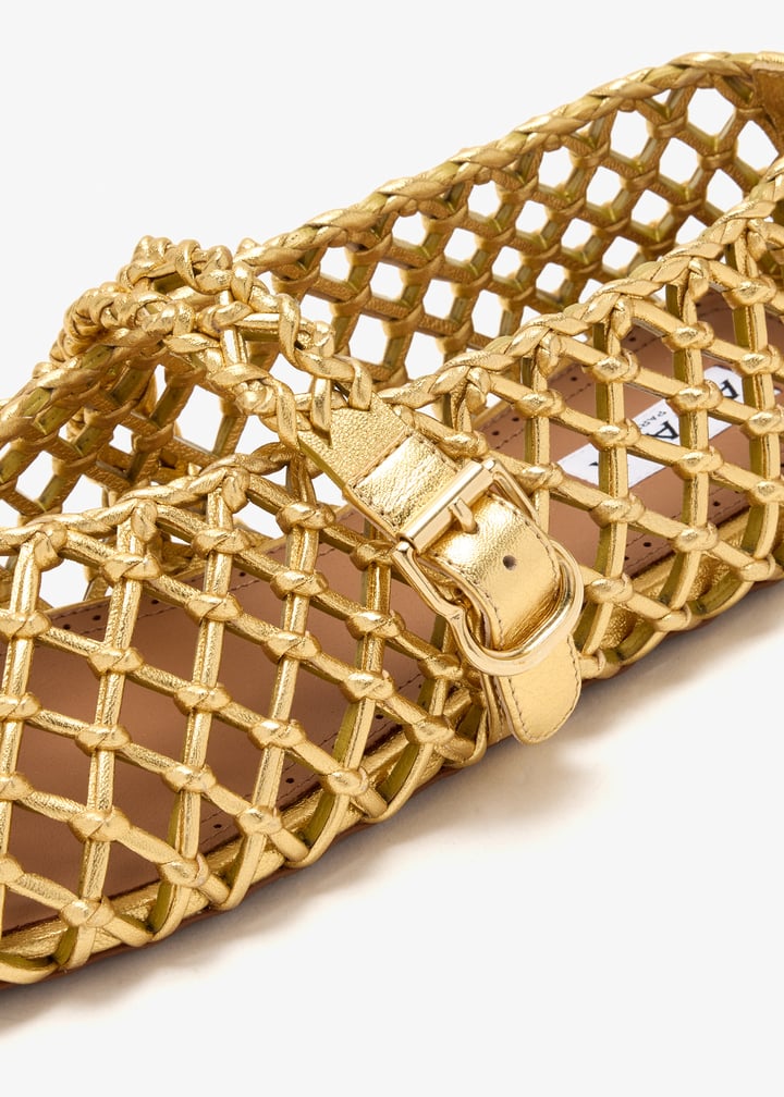 Alaïa La Ballerine braided ballerinas for Women - Gold in KSA | Level Shoes