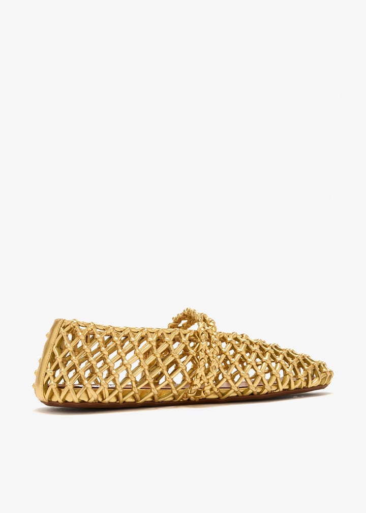 Alaïa La Ballerine braided ballerinas for Women - Gold in KSA | Level Shoes