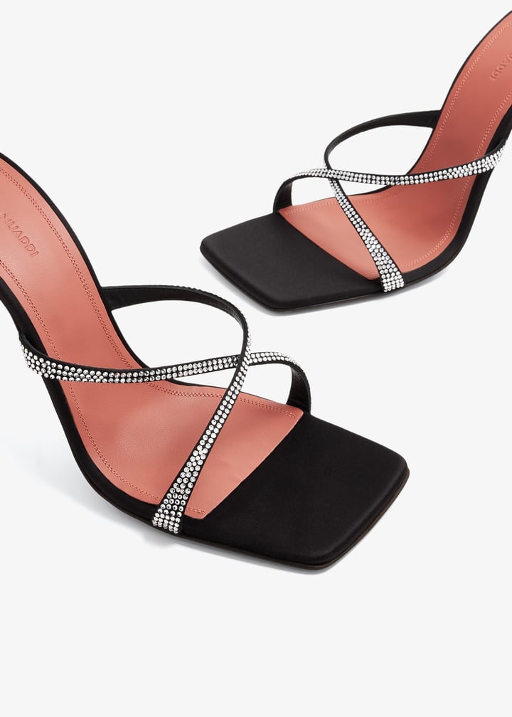 Amina Muaddi Adriana crystal slippers for Women - Black in