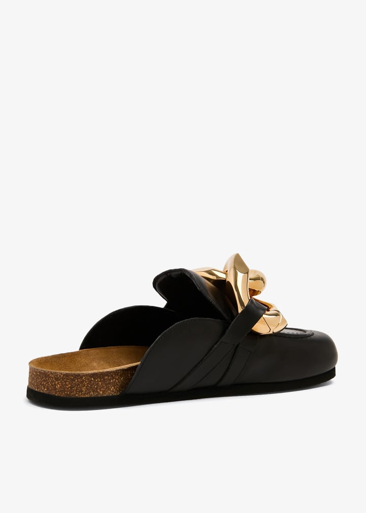 新品未使用 JW ANDERSON CHAIN SLIDE 43 JW Anderson Gold Chain-Embellished Slide Beige Leather