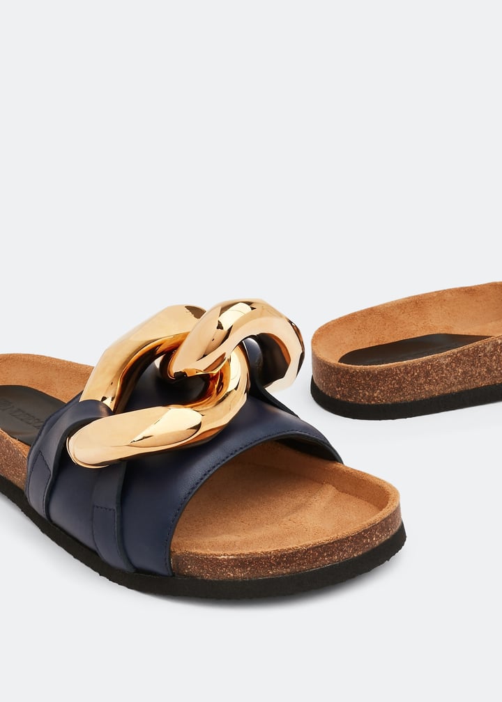 新品未使用 JW ANDERSON CHAIN SLIDE 43 JW Anderson Chain slides for Men - Blue in UAE | Level Shoes