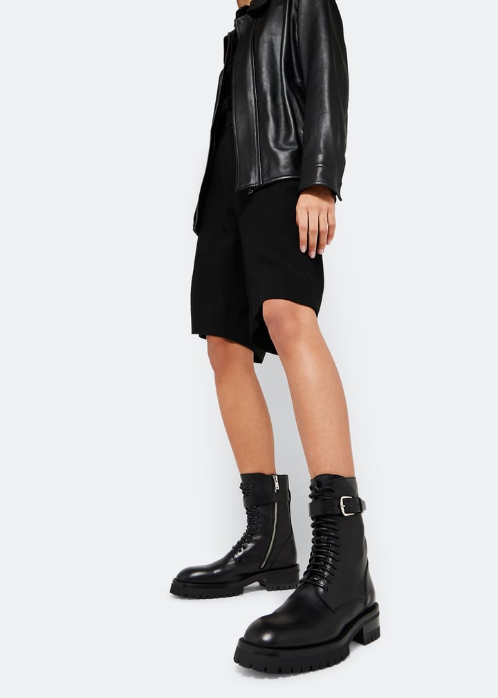 【関税込み】Ann Demeulemeester ブラック Cisse ブーツ Ann Demeulemeester Cisse combat boots for Women - Black in