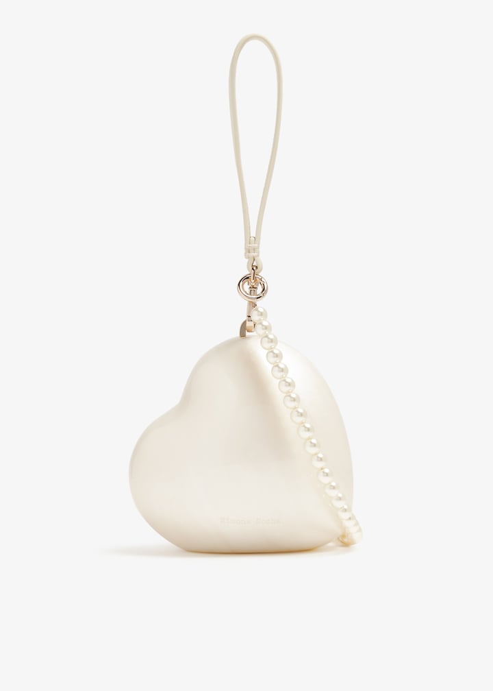 ハンドバッグ SIMONE ROCHA HEART FAUX PEARL CLUTCH Heart faux pearl-embellished clutch in white - Simone Rocha