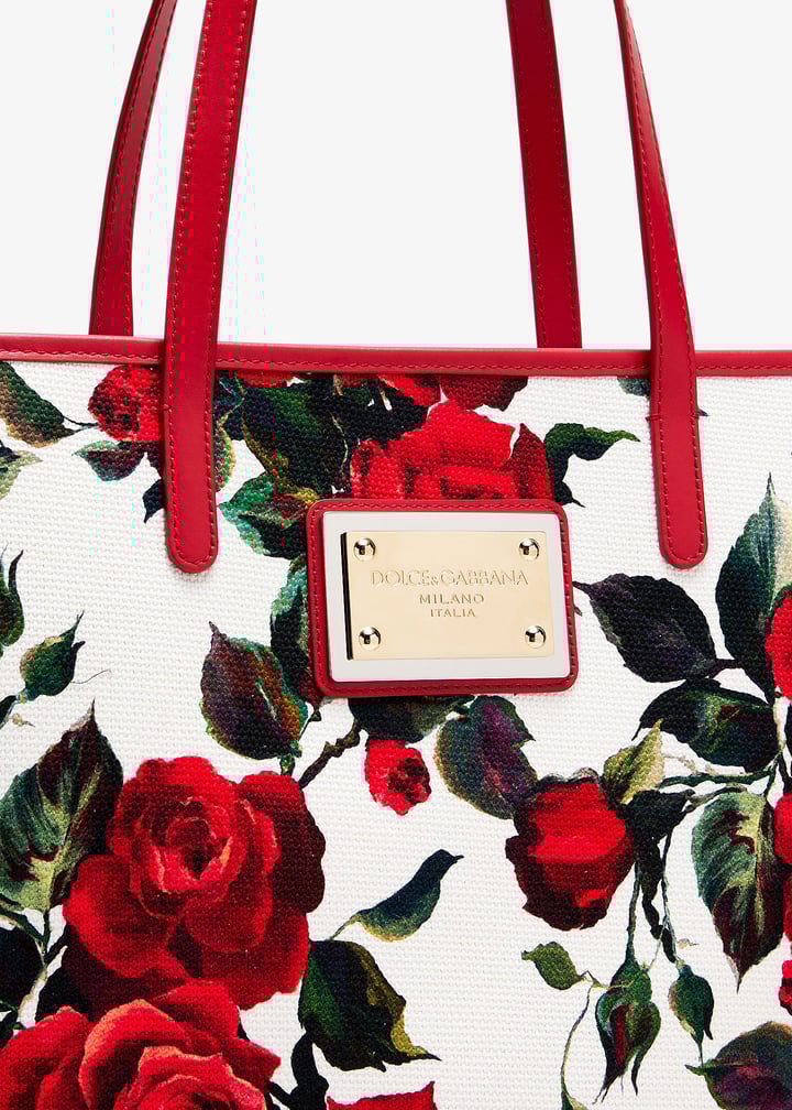DOLCE & GABBANA ラージ ショッピングバッグ 薔薇 Dolce&Gabbana Floral printed large shopper for Women