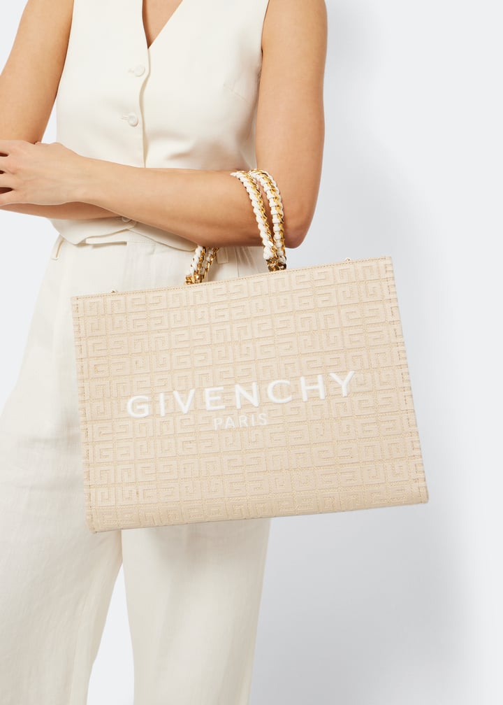 トートバッグ GIVENCHY IVORY CANVAS MEDIUM G SHOPPING BAG Givenchy Medium G Tote Shopping Bag | Neutrals | FARFETCH