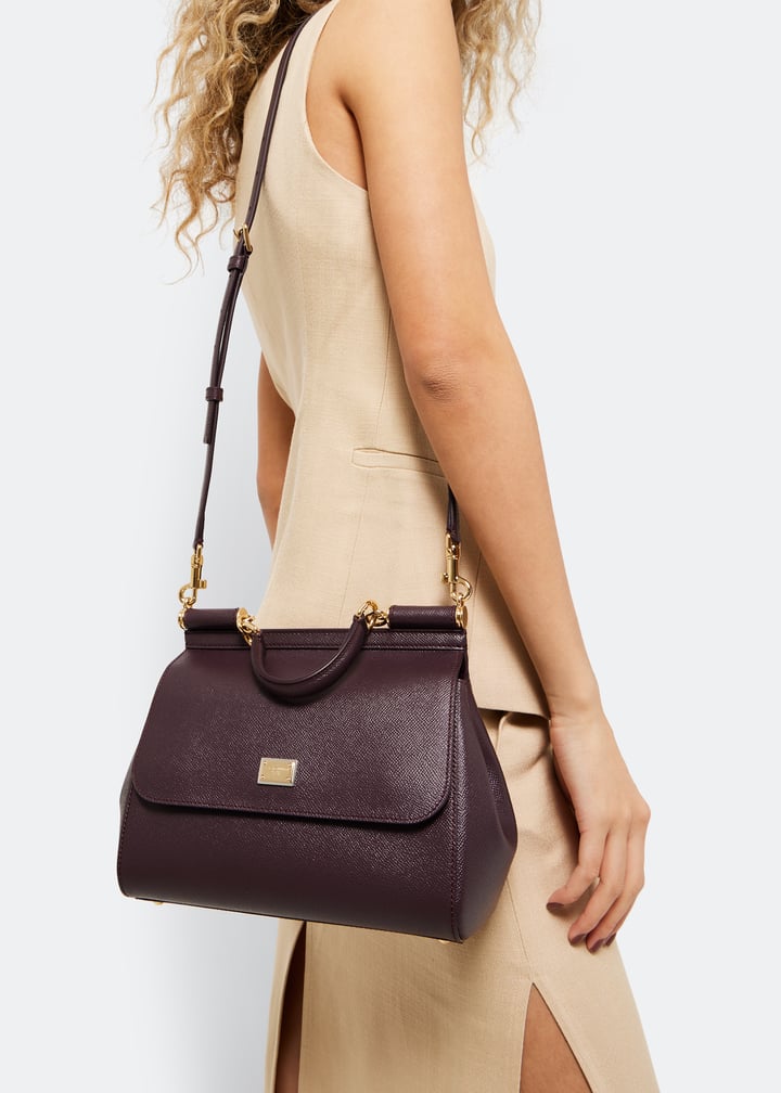 Dolce&Gabbana Medium Sicily iguana bag for Women - Burgundy