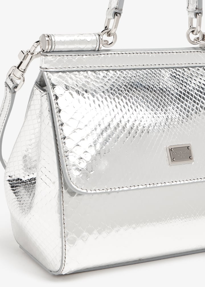 Dolce&Gabbana Small Sicily python bag for Women - Silver in