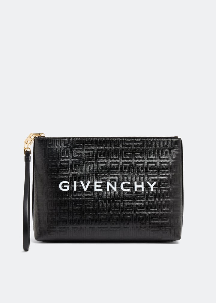 GIVENCHY BE308XE257001 関税送料込 Givenchy 4G coated canvas large pouch for Women - Black in