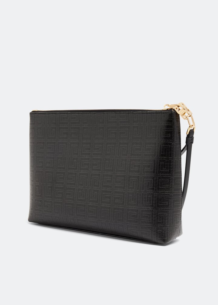 GIVENCHY BB512KB294001001 関税送料込 Givenchy 4G coated canvas large pouch for Women - Black in