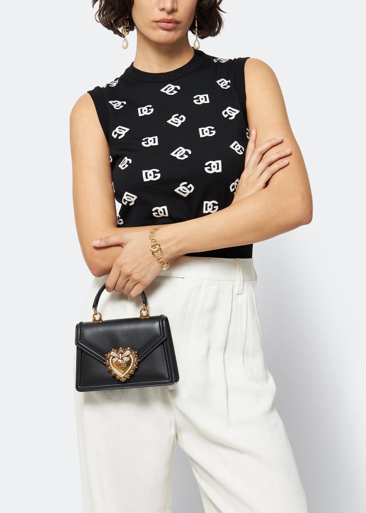 【関税＆送料込み】Dolce & Gabbana Devotion Small Leather H Devotion Small leather shoulder bag in black - Dolce Gabbana