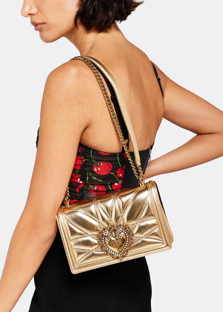 ショルダーバッグ・ポシェット Dolce & Gabbana Devotion Golden Lamb Leather Handbag Dolce & Gabbana Devotion Golden Lamb Leather Handbag