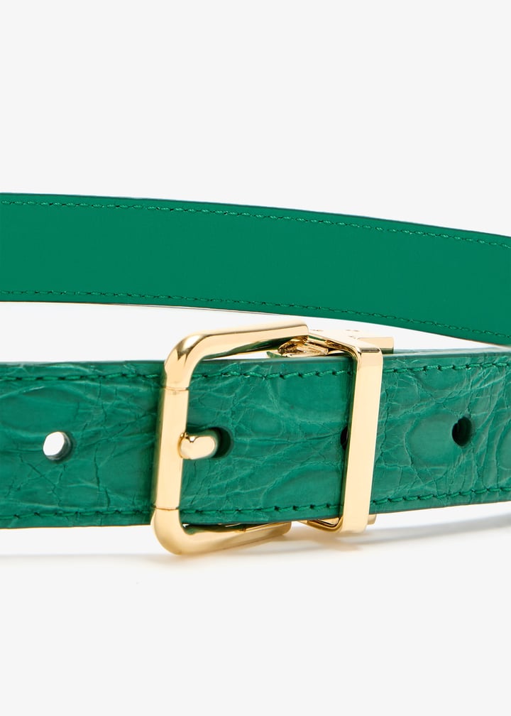 Dolce&Gabbana Crocodile skin belt for Women - Green in UAE