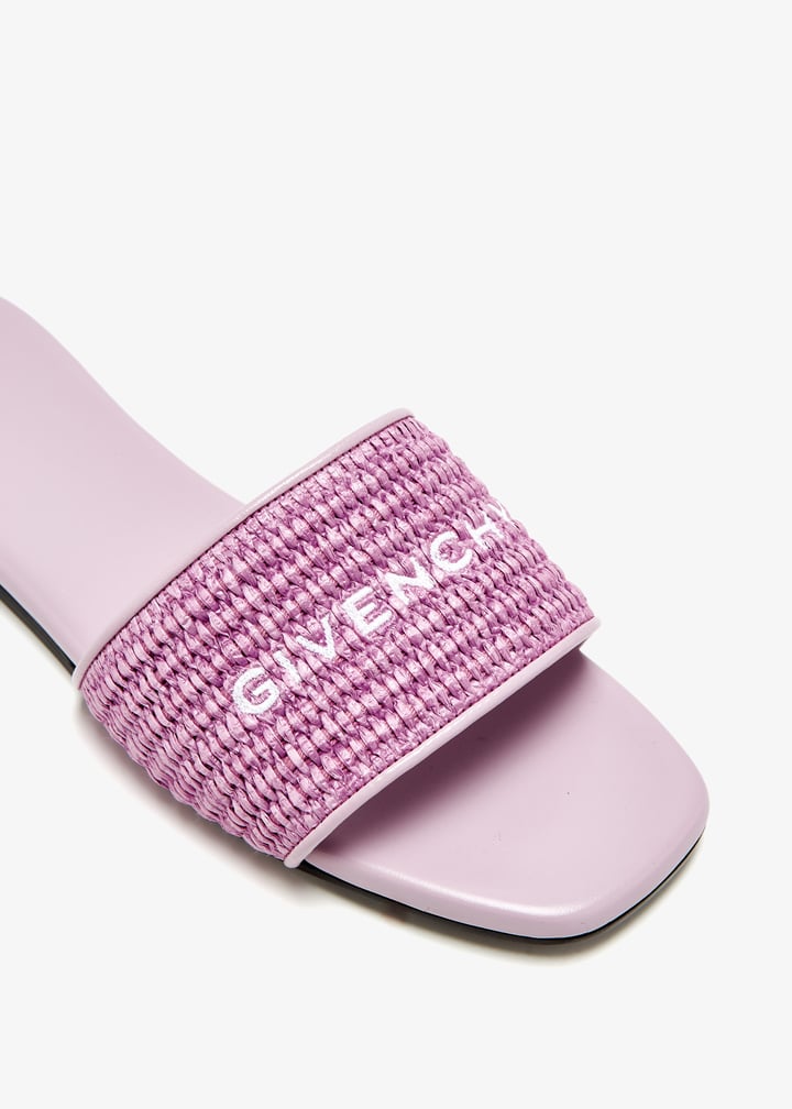 【関税込み】Givenchy パープル 4G フラットミュール 4G mules in raffia in - orchid purple | Givenchy DE