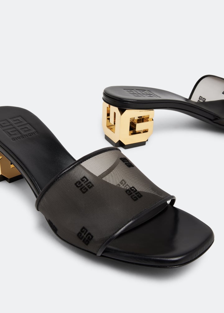 GIVENCHY G Cube 75mm レザーミュール Givenchy G Cube 75mm レザーミュール | ブラック | FARFETCH JP