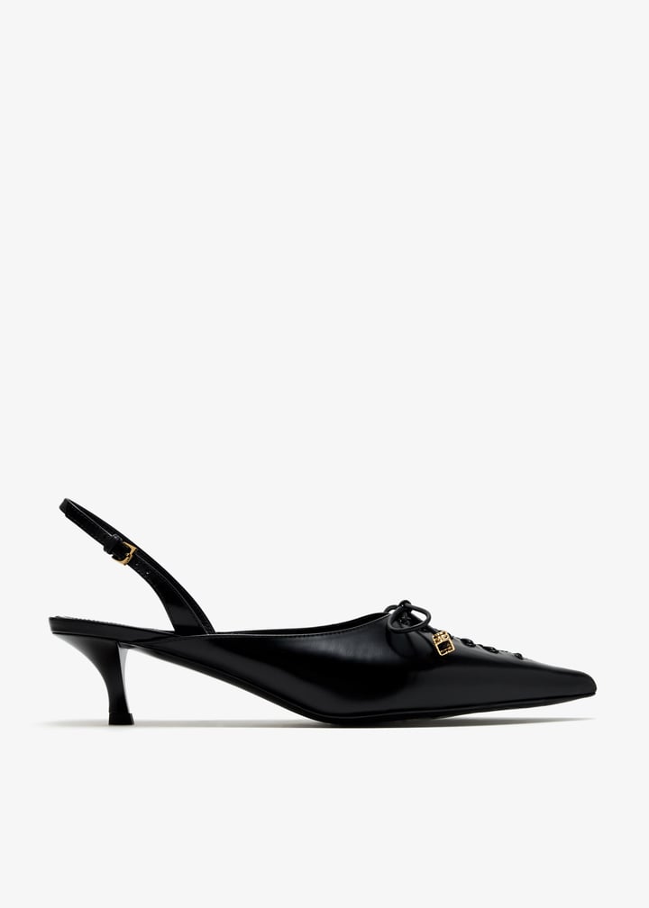 Lace-up slingback pumps