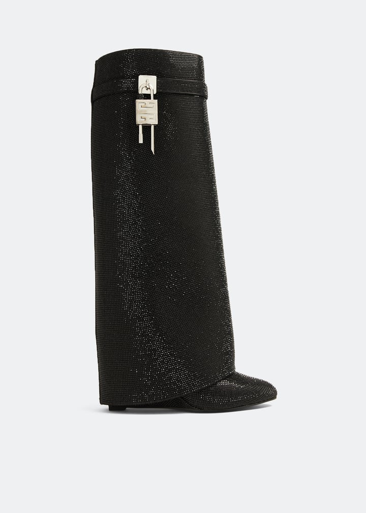 ロングブーツ GIVENCHY FW25 'Shark Lock' boots (BE702EE1JA 202) Shark Lock Stiletto over-the-knee boots in leather in