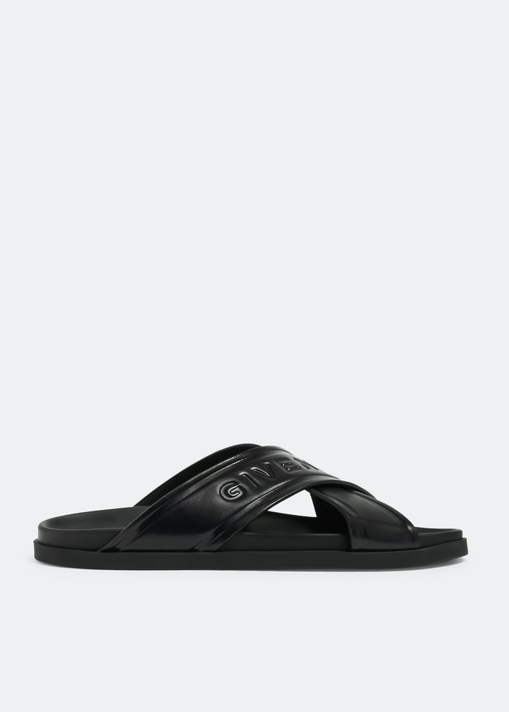 【関税込み】Givenchy ブラック G Plage サンダル Givenchy G Plage Flat Sandals with Crossed Straps in Webbing
