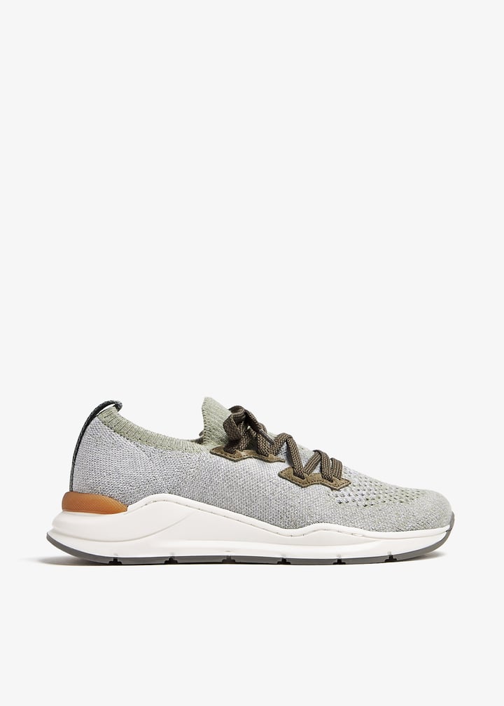 Brunello Cucinelli Cotton chiné knit sneakers for Boy - Grey