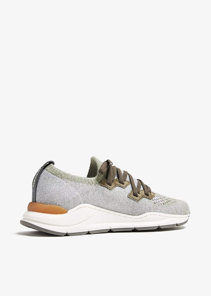 Brunello Cucinelli M19253620CHD54 関税送料込 Brunello Cucinelli Cotton chiné knit sneakers for Boy - Grey