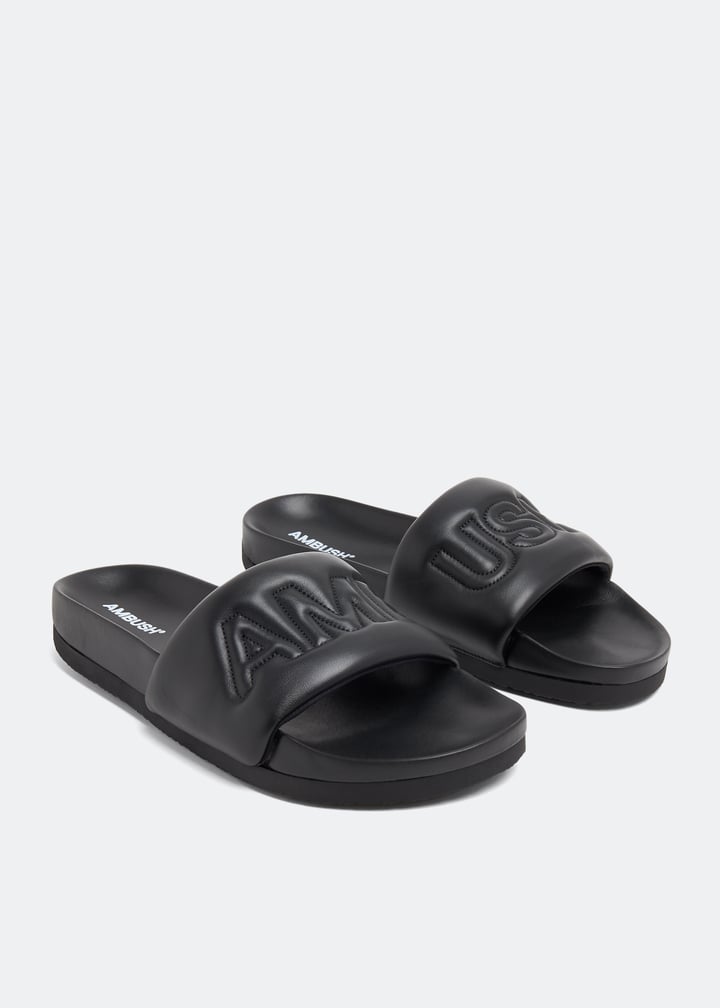サンダル AMBUSH Men Sandals BMIC001 BLACK Ambush Quilted leather slide sandals for Men - Black in UAE