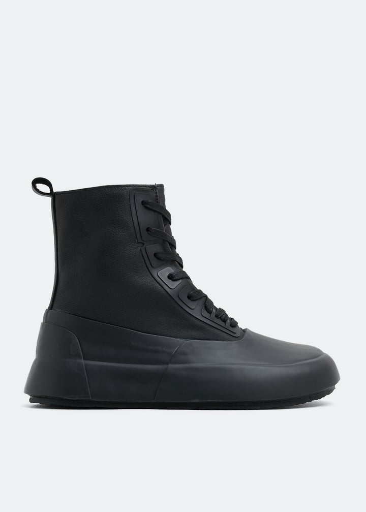 Ambush Hi-top leather mix sneakers for Men - Black in UAE