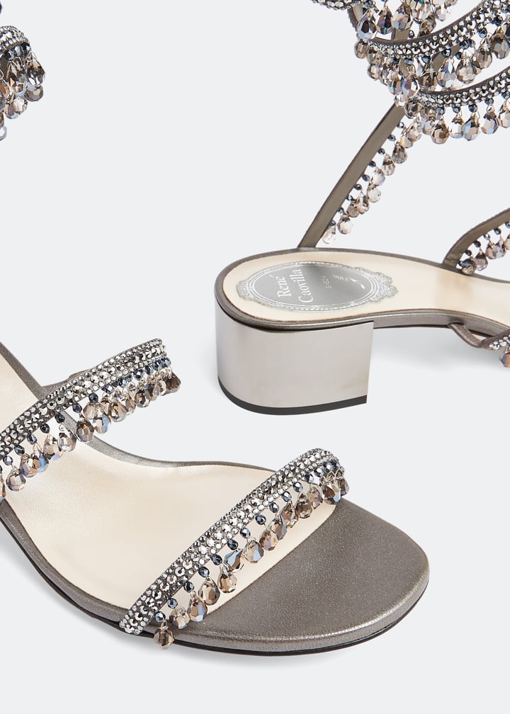 René Caovilla Chandelier crystal sandals for Women - Grey in