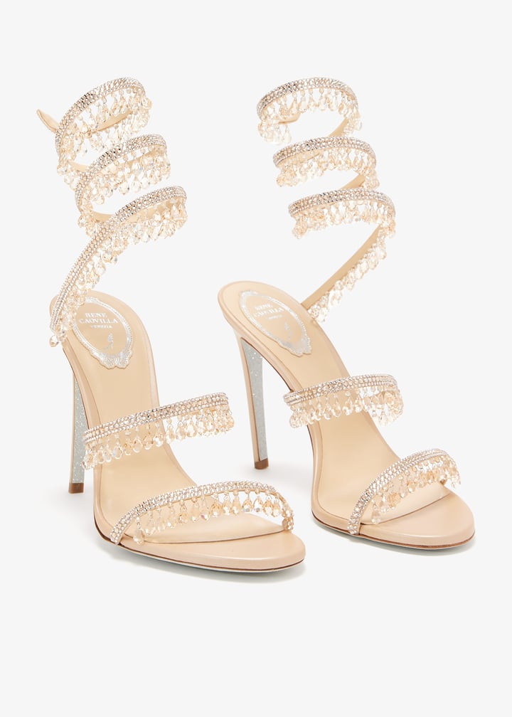 René Caovilla Chandelier crystal sandals for Women - Beige