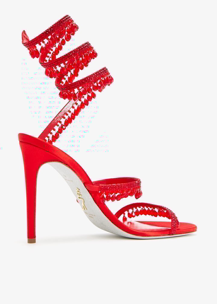 René Caovilla Chandelier crystal sandals for Women - Red in
