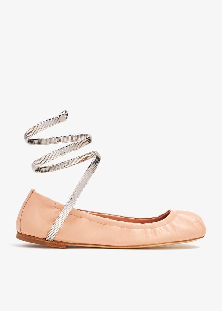 RENE CAOVILLA 'Cleo' ballet flats レネカオヴィラ RENE CAOVILLA Cleo Leather Ballet Flats in Black | endource