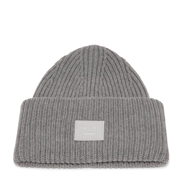 Acne Studios Rib knit beanie hat for Men - Grey in USA | Level Shoes