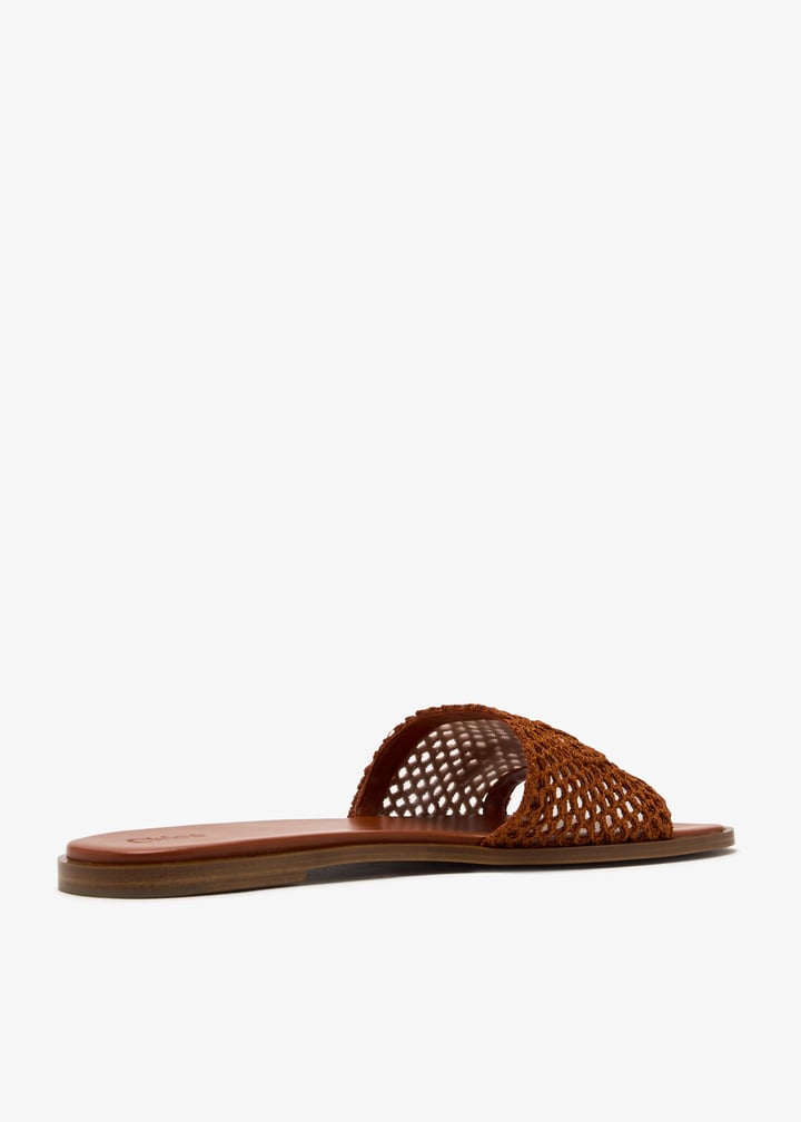 【Chloe】12L - FLOWER SANDALS◆CH25A12LRG Chloé Soleil slide sandals for Women - Brown in UAE | Level