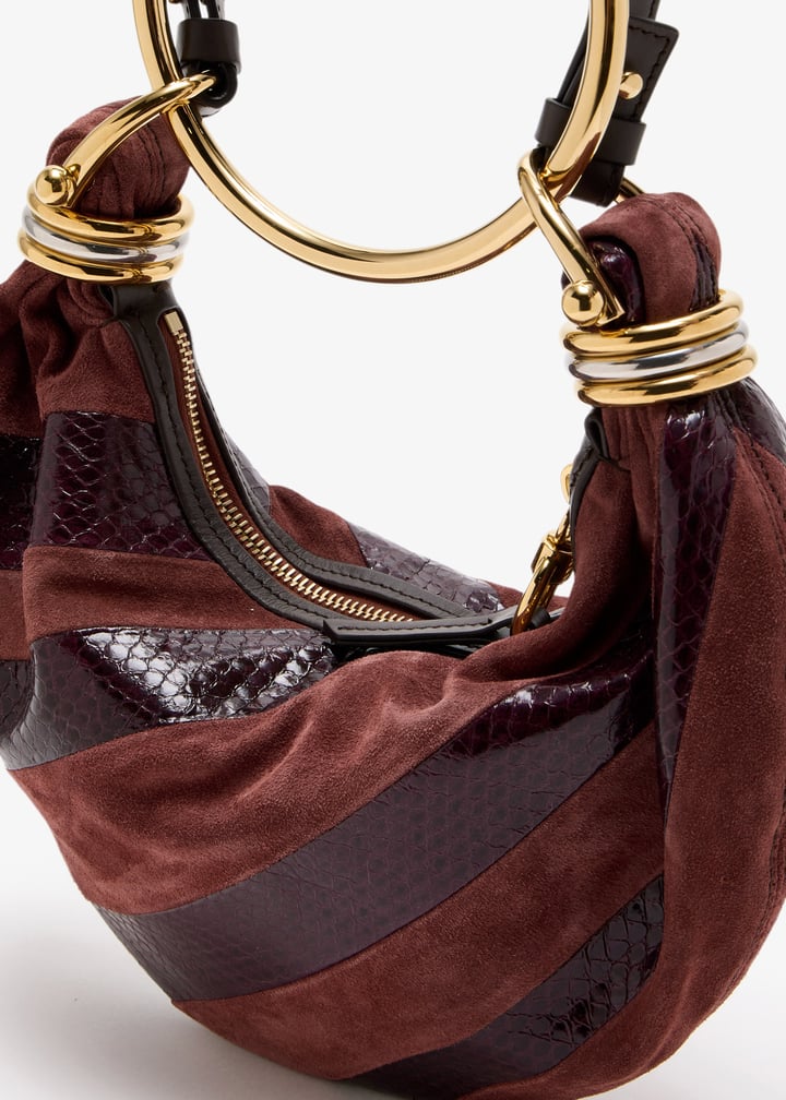 Chloe スエードレザー製ミニBracelet Hobo Bag Chloé グレインレザー製Braceletスモールホーボーバッグ の茶色